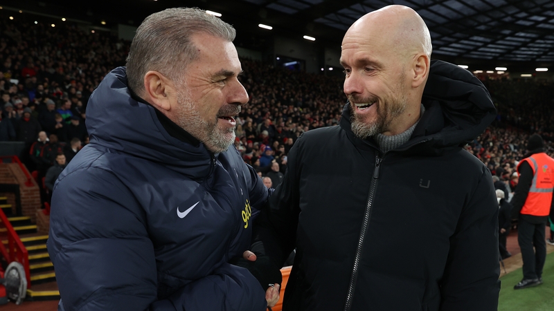 Ange Postecoglou (L) and Erik ten Hag