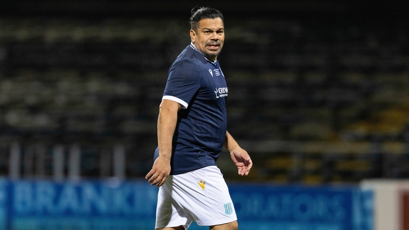 Fabian Caballero featured in Cammy Kerr's testimonial between Dundee and Celtic at Dens Park last November