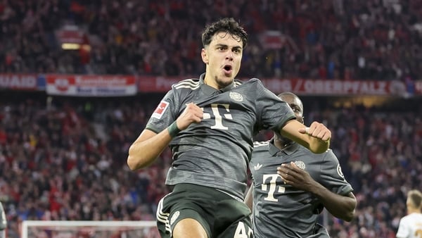 Aleksandar Pavlovic was on target for Bayern Munich against Bayer Leverkusen
