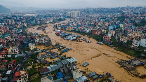 The Kathmandu valley recorded 240 millimetres of rain in 24 hours which was the highest rainfall recorded in the capital since at least 1970