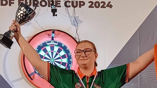 Robyn Byrne celebrates her victory in Slovakia (Pic: I.N.D.O.)