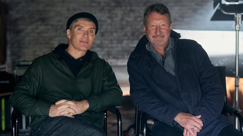 Cillian Murphy and Steven Knight on the set of the Peaky Blinders film