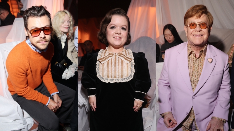 Harry Styles, Sinéad Burke and Elton John. Photos courtesy of Getty Images