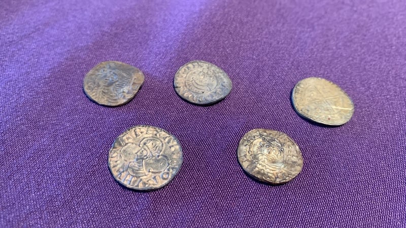 The coins were found by two men metal detecting on private land. Image: Manx National Heritage