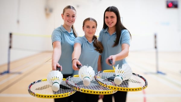 Clodagh Galvin, Sophie Galvin and Katie Forde of St Mary's Secondary School in Mallow, Co Cork where the BadminTEEN programme has been launched