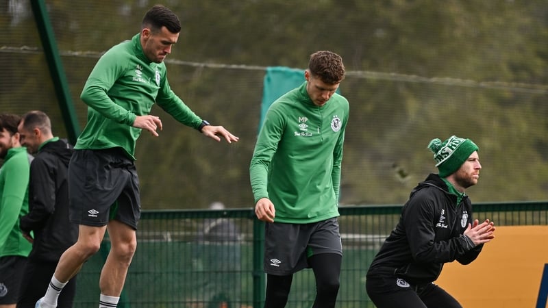 Aaron Greene, Markus Poom and Jack Byrne prepare for the visit of Byrne's former club APOEL Nicosia