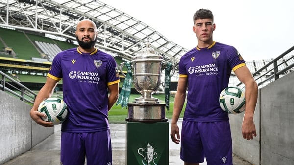 Wexford's Ethan Boyle, left, and Lewis Temple at the Sports Direct Men's FAI Cup semi-finals media day at the Aviva Stadium
