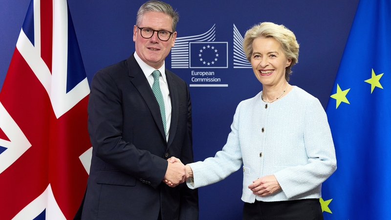 Mr Starmer met Ursula von der Leyen before holding talks with European Parliament President Roberta Metsola and outgoing president of the European Council, Charles Michel