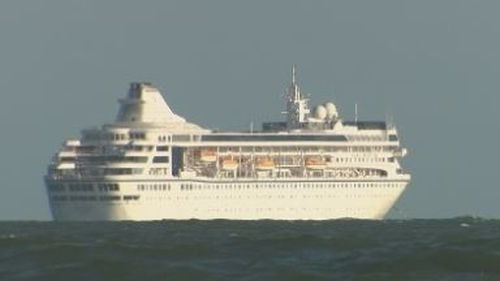 The Villa Vie Odyssey headed out of the port on Monday night, but travelled only a short distance before dropping anchor