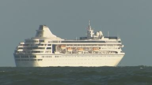 The Villa Vie Odyssey headed out of the port on Monday night, but travelled only a short distance before dropping anchor