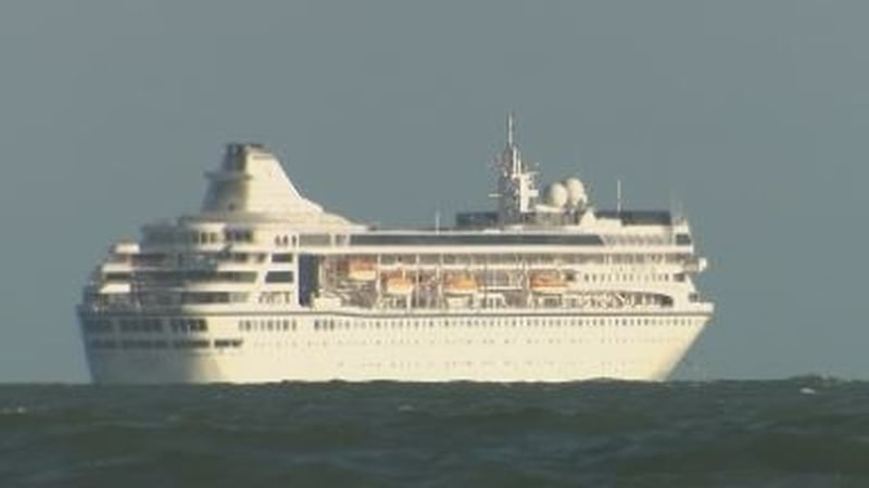 The Villa Vie Odyssey headed out of the port on Monday night, but travelled only a short distance before dropping anchor