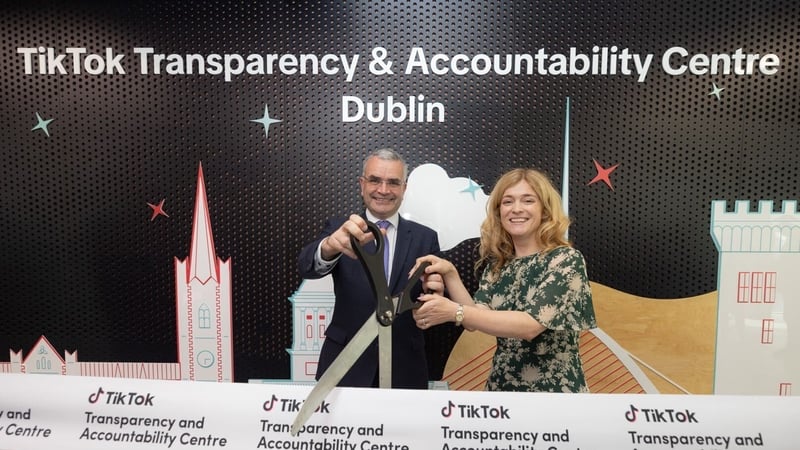 Minister of State Dara Calleary and Elaine Fox, Head of Ireland for TikTok