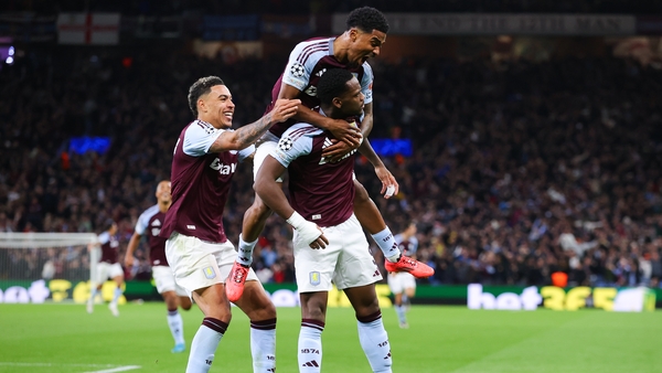 Jhon Duran is mobbed by team-mates after his winner