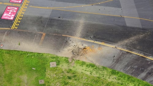 The 250kg device blew up on Wednesday at Miyazaki airport shortly after a passenger jet taxied past