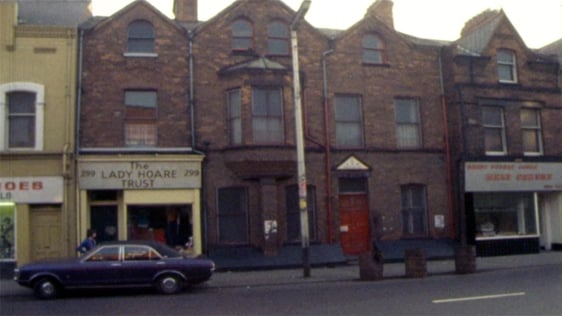 The Ulster Defence Association (UDA) headquarters on Newtownards Road in east Belfast, 1974.