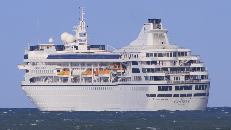 The Villa Vie Odyssey finally set sail this afternoon, after several days resting at anchor at the mouth of Belfast lough