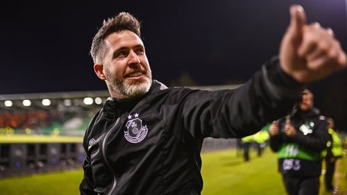 Stephen Bradley salutes the home crowd following his side's late, late show at Tallaght Stadium