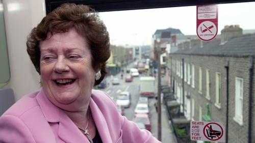Mary O'Rourke on one of the new DART carriages on the journey to Greystones Station in 2001 (File image)