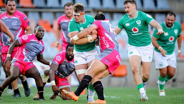 Captain Alex Kendellen in action against The Pumas