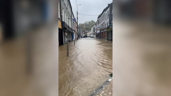 Bantry in west Cork has been hit by heavy rainfall amid a Status Orange warning