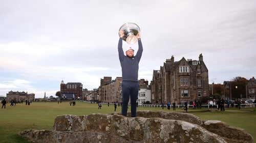 Tyrrell Hatton celebrating at the famous St Andrews course
