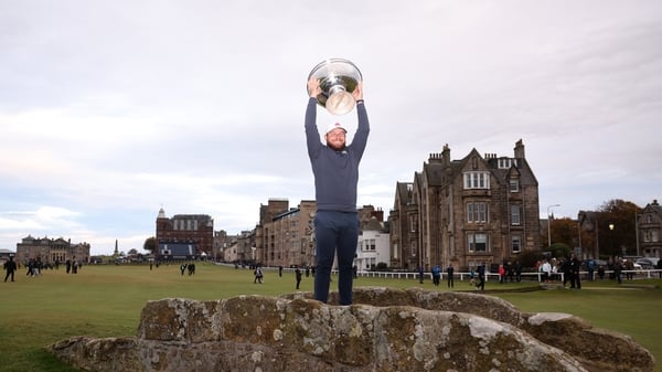 Tyrrell Hatton celebrating at the famous St Andrews course