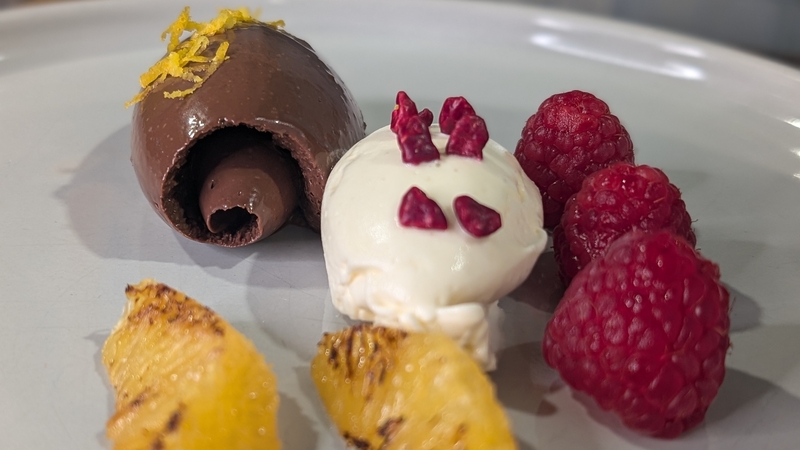 Brian McDermott's salted chocolate & orange, vanilla cream: Today