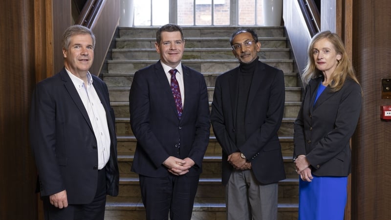 Tadhg Crowley, CFO of Numeracy for Life, Minister Peter Burke, Neil Salvi, CEO of Numeracy for Life and Marina Donohoe, Head of Innovation and Research at Enterprise Ireland
