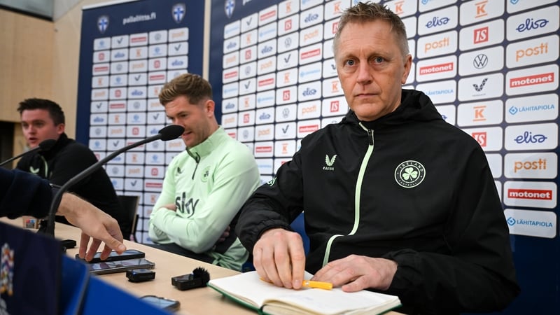 Heimir Hallgrimsson was joined at the pre-match press conference by Nathan Collins, who will captain the side in Helsinki