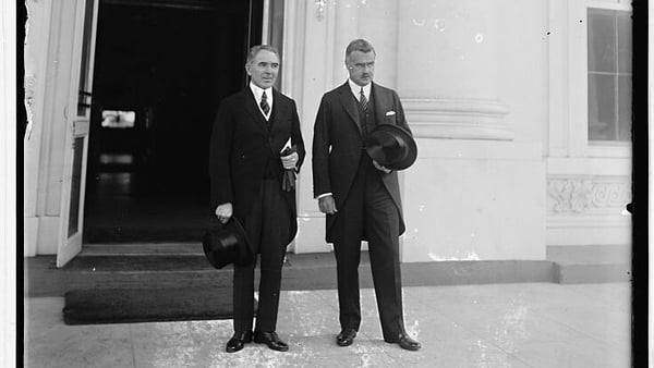 The Irish are here: Irish ambassador Timothy Smiddy (left) with third assistant Secretary of State of the United States, J.B. Wright, at the State Department on October 7th 1924. Photo: Library of Congress