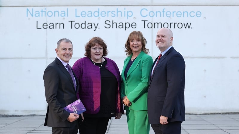 Shane O'Sullivan, CEO of the IMI (l); Dr Ann Kelleher, Executive Vice President & GM of Foundry Technology Development at Intel; Orlaith Carmody, conference host & Professor Christopher Hartwell, Head of the International Management Institute, Switzerlan
