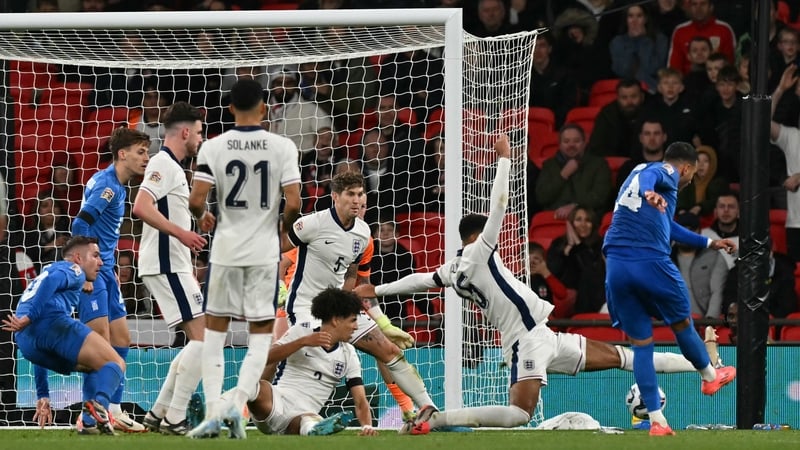 Greece's Vangelis Pavlidis fires home the winner