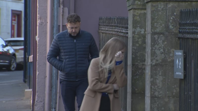 Cormac and Maura McGuckin arriving at Omagh Crown Court today