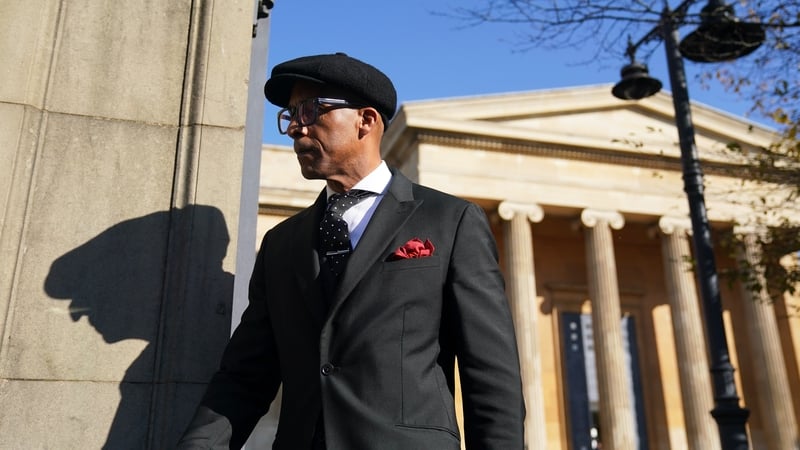 BBC presenter Jay Blades leaves Worcester Crown Court, where he pleaded not guilty to engaging in controlling or coercive behaviour towards his wife Lisa-Marie Zbozen