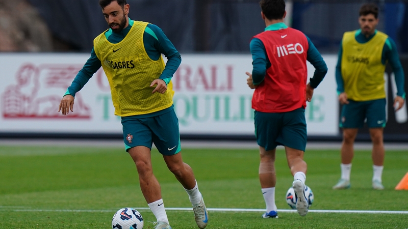 Bruno Fernandes training with Portugal this week