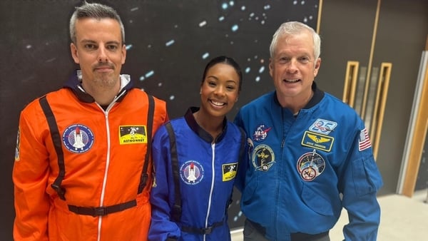 Rob O'Sullivan, Florence and Astronaut Steve Swanson.