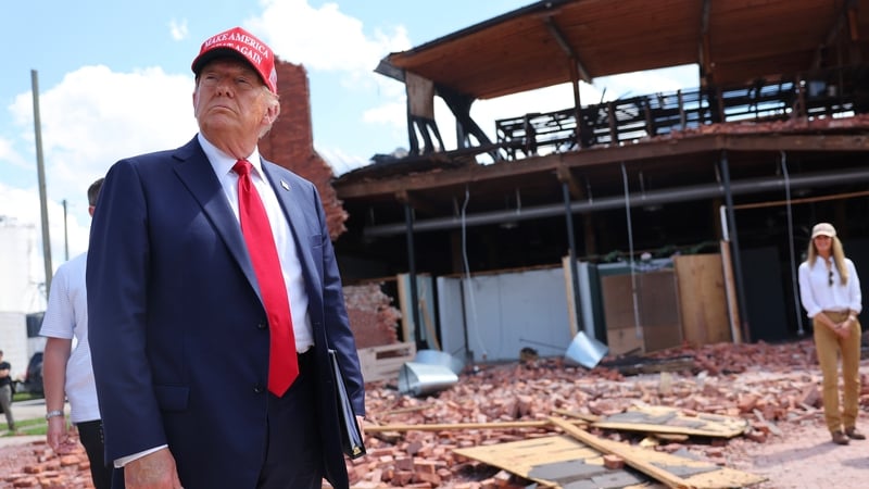 Donald Trump in Georgia in the wake of Hurricane Helene