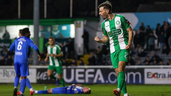 Shane Griffin celebrates after scoring Bray's equaliser