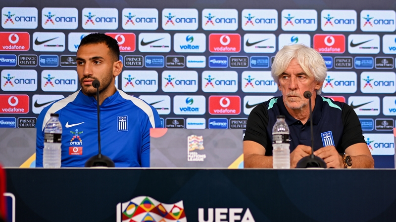 Vangelis Pavlidis and Ivan Jovanovic at the pre-match press conference