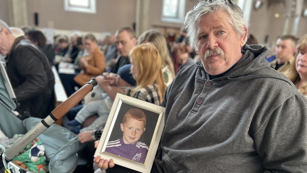 Bernard Coady holds a picture of his grandson Dylan who died earlier this year