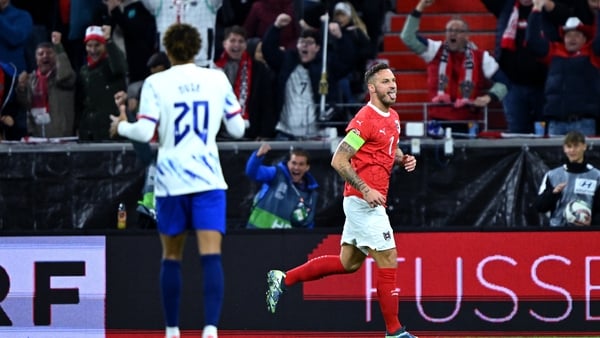 Marko Arnautovic celebrates his opening goal