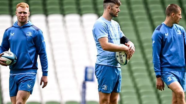 Ciarán Frawley, Ross Byrne and Sam Prendergast are all competing for the starting out-half berth at Leinster