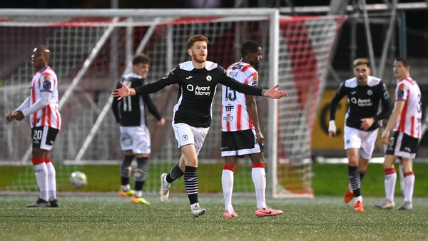 Connor Malley celebrates scoring his spectacular opener for Sligo Rovers