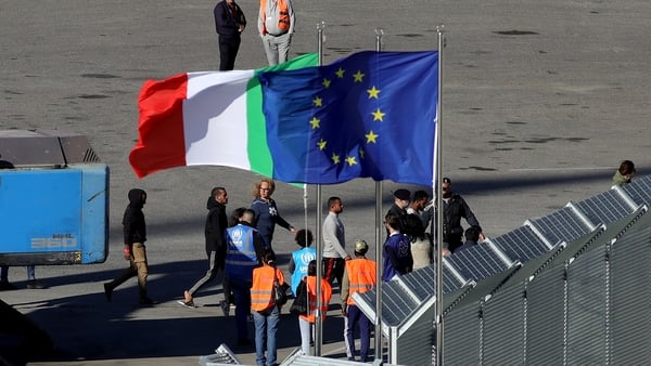 The 16 men were brought to Albania on an Italian navy vessel