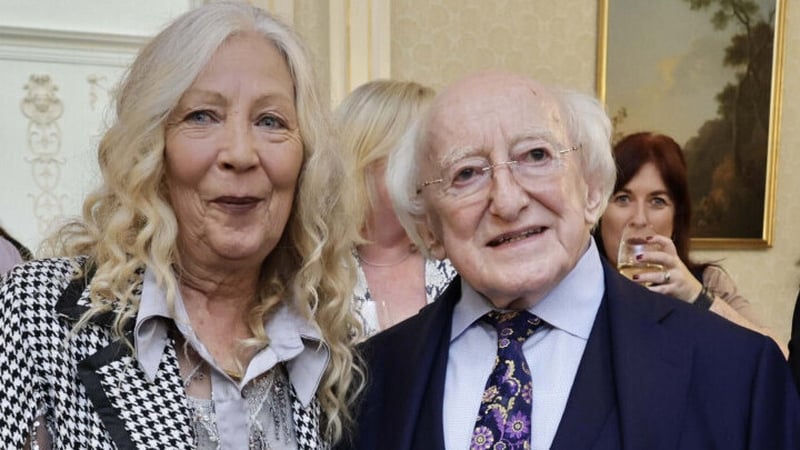 Antoinette Keegan with President Michael D Higgins