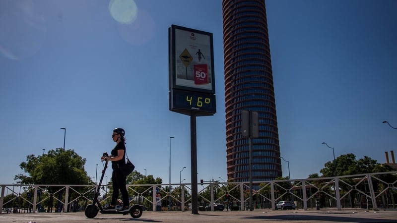 Teas ollmhór anuraidh, Sevilla sa Spáinn mar shampla-Getty