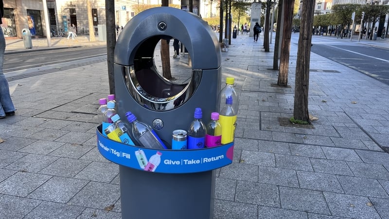 The surrounds on the bins will allow people who want to retrieve cans and bottles to do so safely