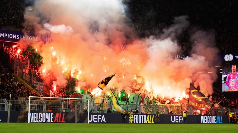 Celtic fans went full pyro in Dortmund, which led to a suspended ban for travelling supporters
