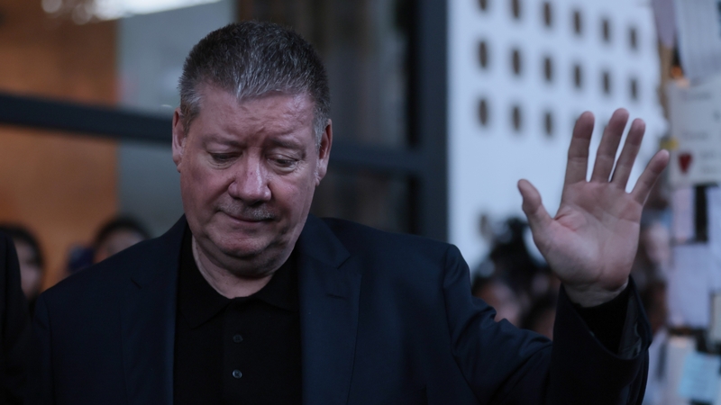 Geoff Payne visits the CasaSur Palermo hotel where his son tragically fell from balcony and lost his life in Buenos Aires, Argentina on October 18. Photo credit: Luciano Gonzalez/Anadolu via Getty Images