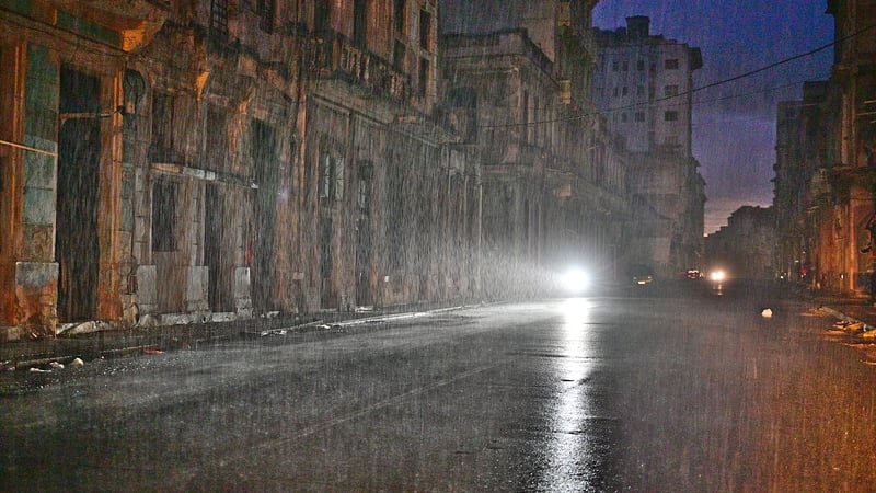 Most neighbourhoods in Havana remained dark yesterday